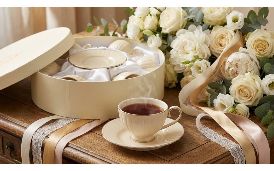 Komplet 6 filiżanek 220 ml + spodki Nina