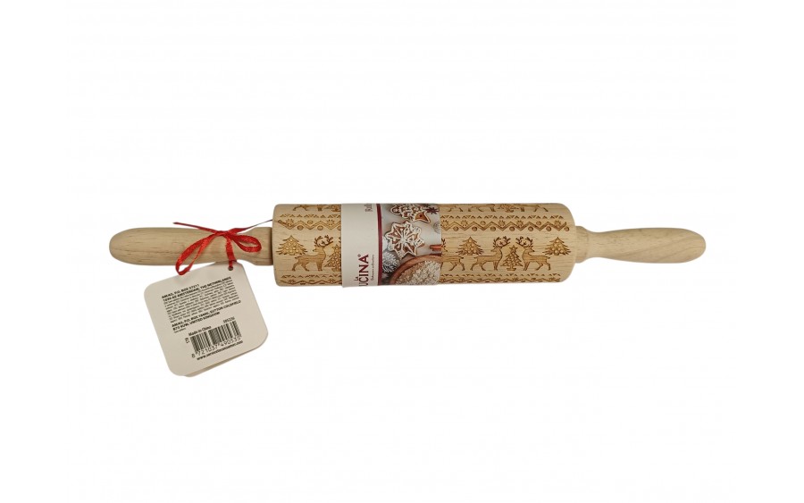 Wałek do ciasta dekorowany 35 cm świąteczny mix