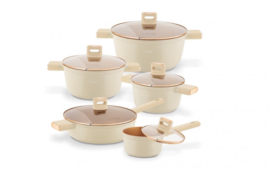 Komplet garnków 10 el. Starlet Beige