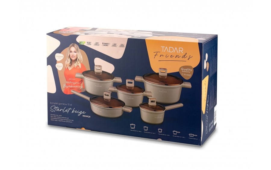 Komplet garnków 10 el. Starlet Beige