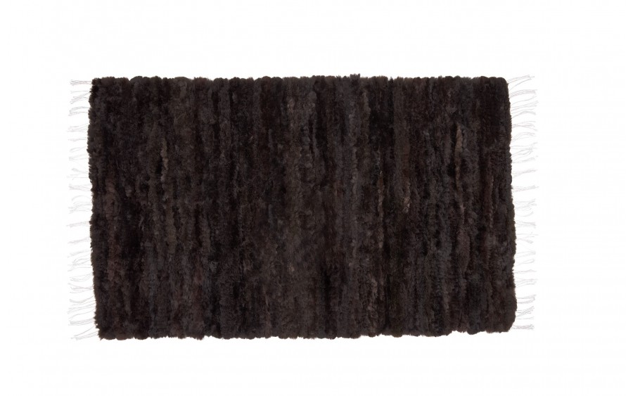 Tkany dywan z owczej skóry Czekoladowy