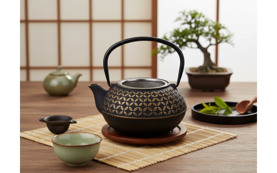 Imbryk żeliwny 0,8 L z zaparzaczem Hanako Gold