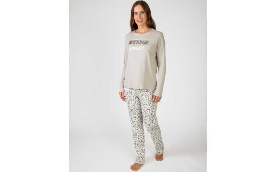 Piżama damska rozm. M P751256 – kolor beżowy