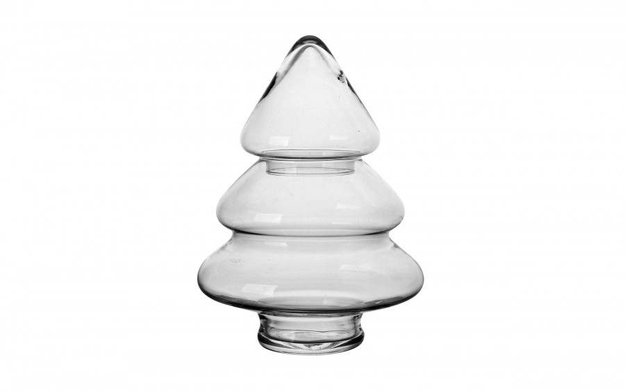 Bombonierka szklana 2-częściowa Choinka 26 cm