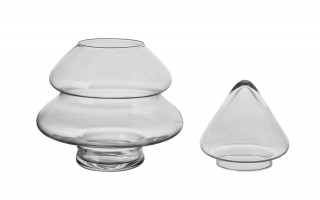 Bombonierka szklana 2-częściowa Choinka 26 cm