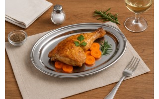 Półmisek metalowy głęboki 31 cm.