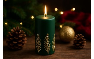 Świeca klubowa 12 cm Frozen Time choinkowa zieleń