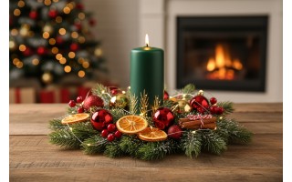 Świeca klubowa 15 cm Frozen Time choinkowa zieleń