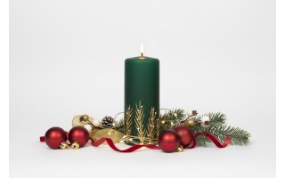 Świeca klubowa 15 cm Frozen Time choinkowa zieleń