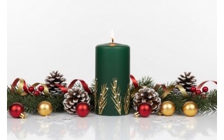 Świeca klubowa 12 cm Frozen Time choinkowa zieleń