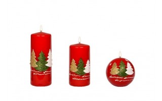 Świeca klubowa 12 cm Trzy choinki