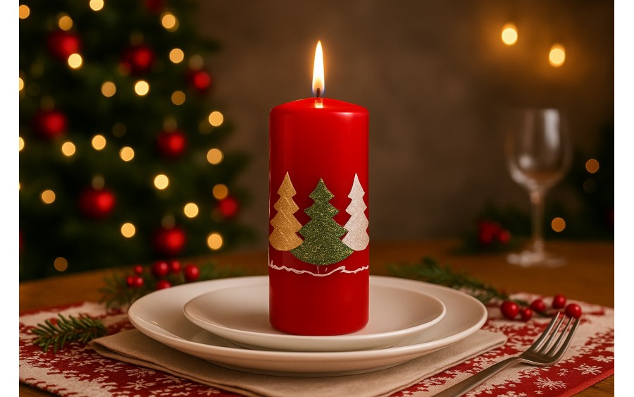 Świeca klubowa 15 cm Trzy choinki