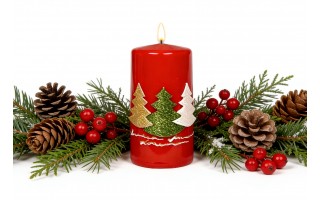 Świeca klubowa 12 cm Trzy choinki