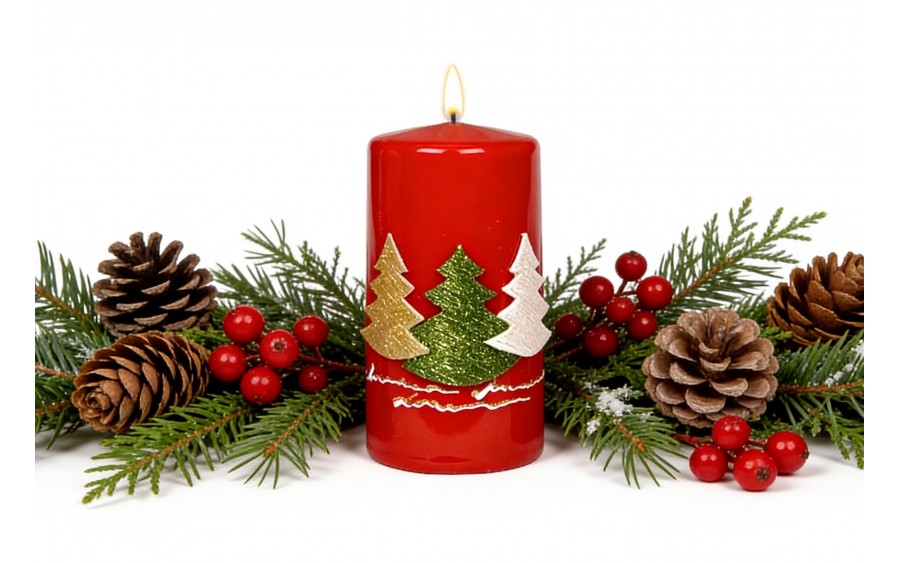 Świeca klubowa 12 cm Trzy choinki