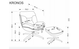 Fotel z podnóżkiem Kronos