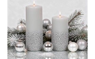 Świeca pieńkowa 15 cm Koronka j. popiel lakierowana