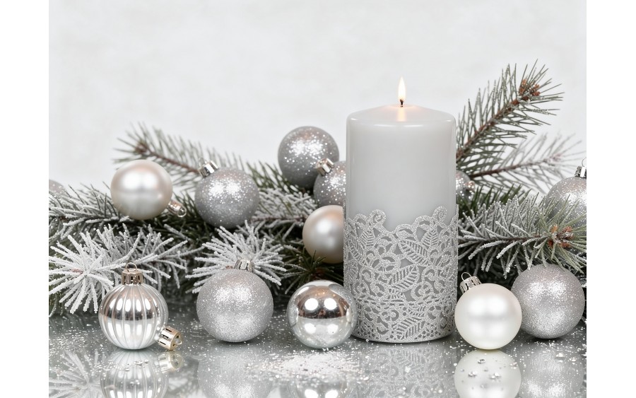 Świeca pieńkowa 15 cm Koronka j. popiel lakierowana