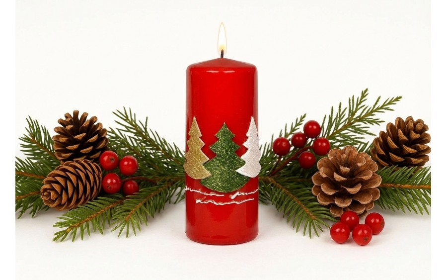 Świeca klubowa 15 cm Trzy choinki