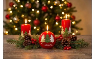 Świeca klubowa 15 cm Trzy choinki