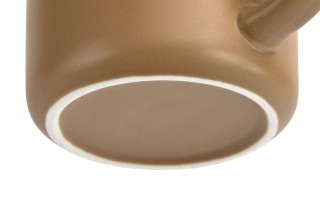 Kubek ceramiczny 355 ml brązowy z białym środkiem