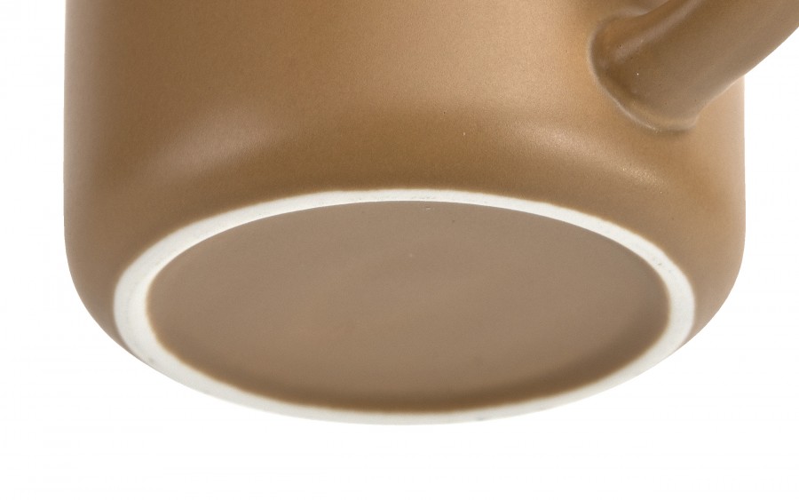 Kubek ceramiczny 355 ml brązowy z białym środkiem