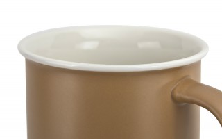 Kubek ceramiczny 355 ml brązowy z białym środkiem