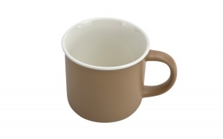 Kubek ceramiczny 355 ml brązowy z białym środkiem