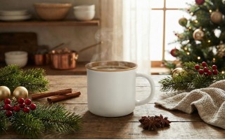 Kubek ceramiczny 355 ml biały z brązowym środkiem