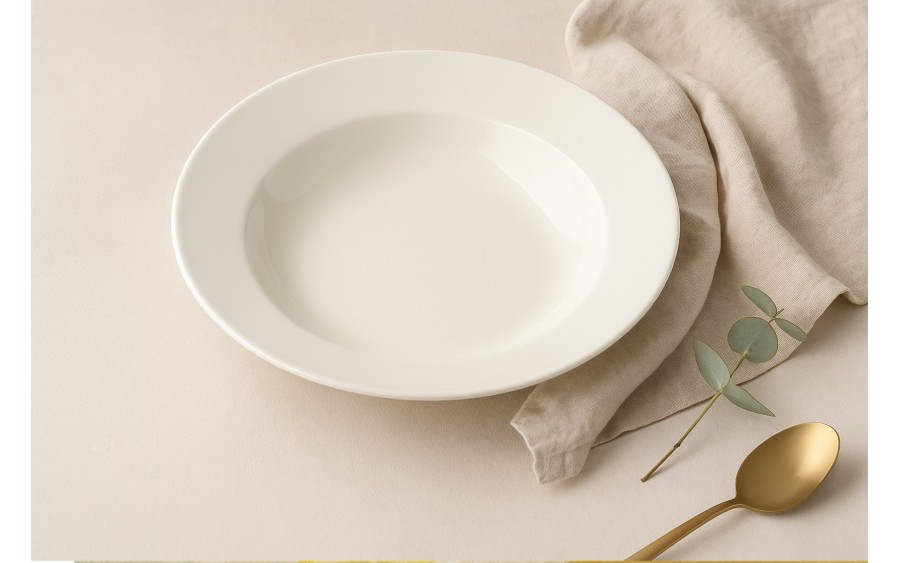 Talerz głęboki 22 cm Kremowy Stock