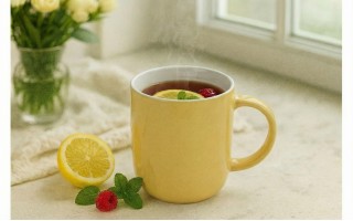 Kubek ceramiczny 400 ml żółto-biały