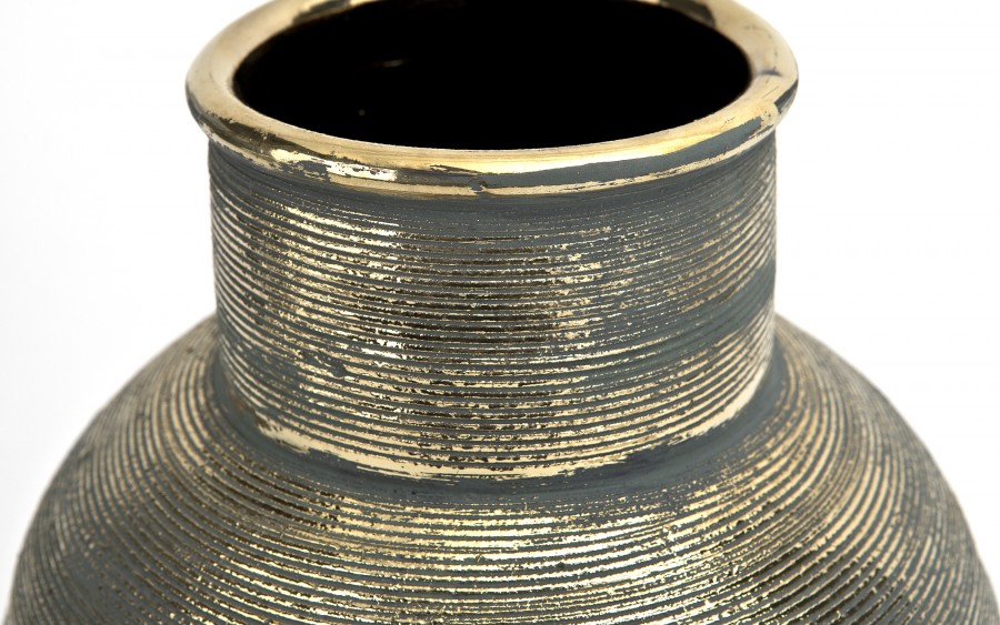 Wazon ceramiczny niebiesko-złoty 32 cm AP171398