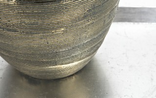 Wazon ceramiczny niebiesko-złoty 32 cm AP171398