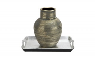 Wazon ceramiczny niebiesko-złoty 32 cm AP171398