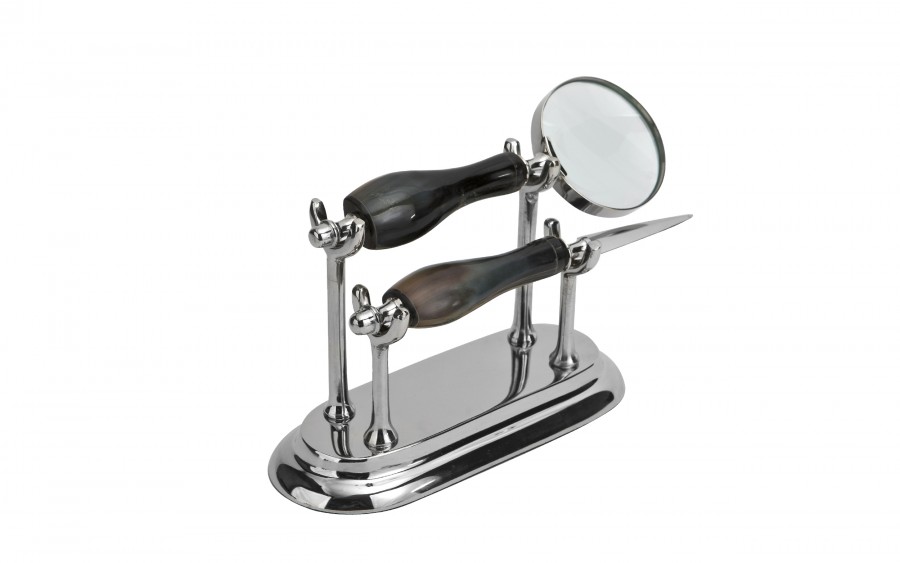 Zestaw prezentowy do listów lupa + nożyk na stojaku 120826