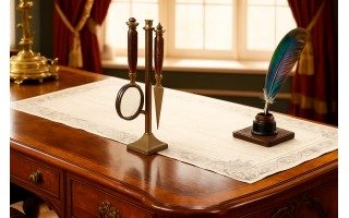 Zestaw prezentowy do listów lupa + nożyk na stojaku 120029