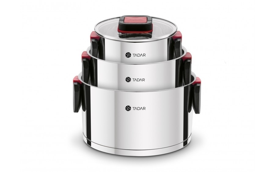 Komplet garnków 6 el. Evocook składane uchwyty