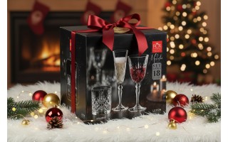 Zestaw kieliszków i szklanek 18 el. Melodia szkło kryształowe