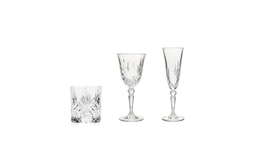 Zestaw kieliszków i szklanek 18 el. Melodia szkło kryształowe