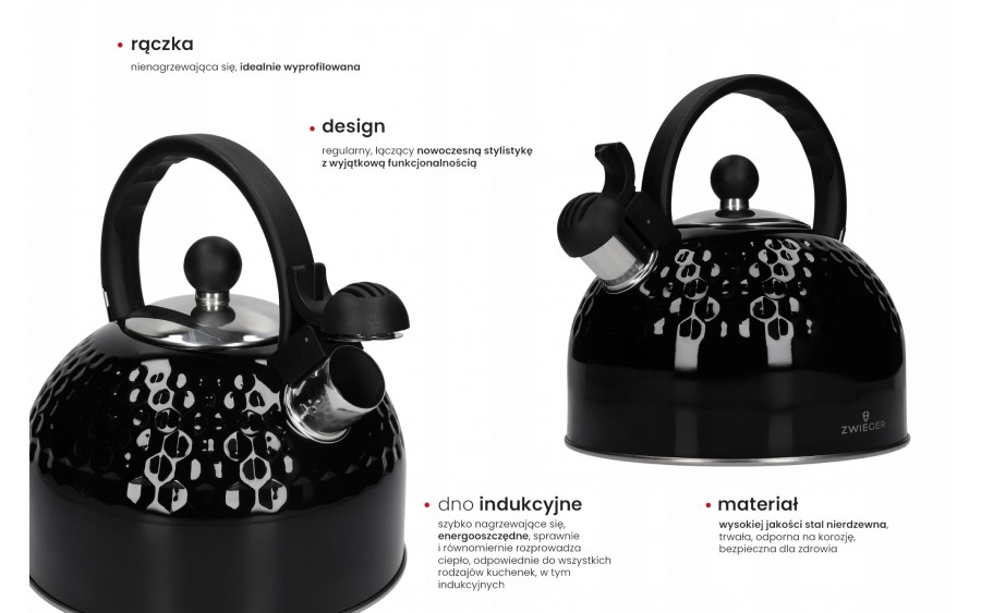 Czajnik tradycyjny z gwizdkiem 3 L Lavena Zwieger