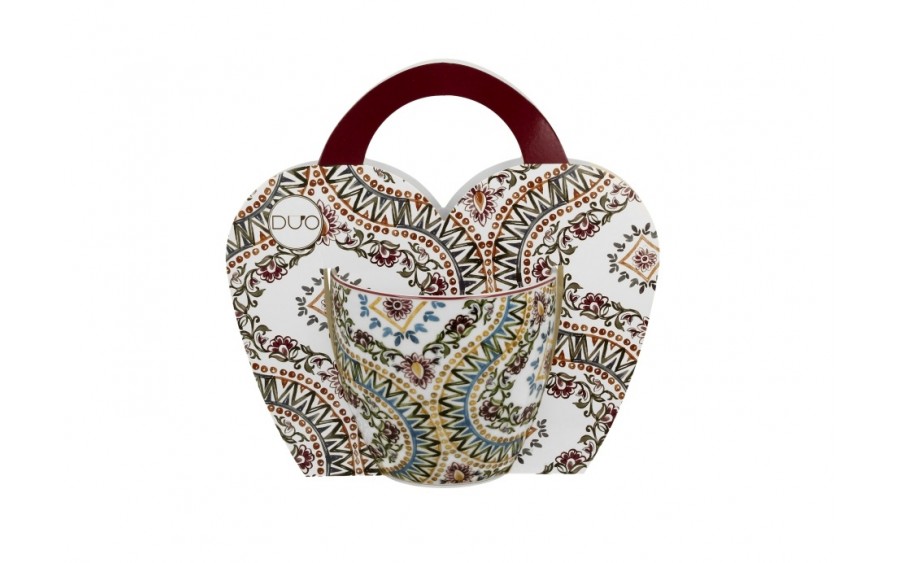 Kubek porcelanowy 460 ml Estrella w koszyczku