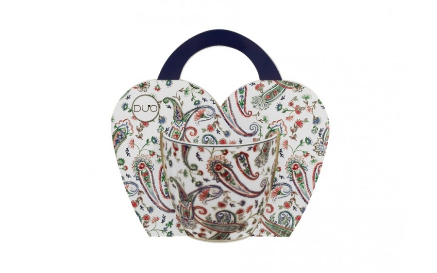 Kubek porcelanowy 460 ml Liberty w koszyczku