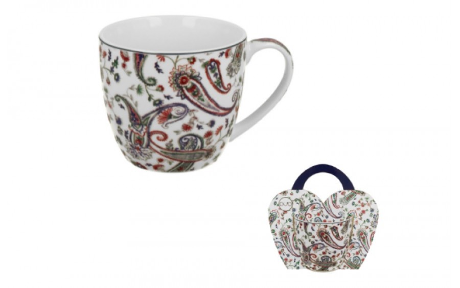 Kubek porcelanowy 460 ml Liberty w koszyczku