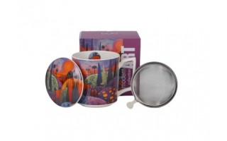 Kubek porcelanowy 450 ml z zaparzaczem Modern Bubbly Hills