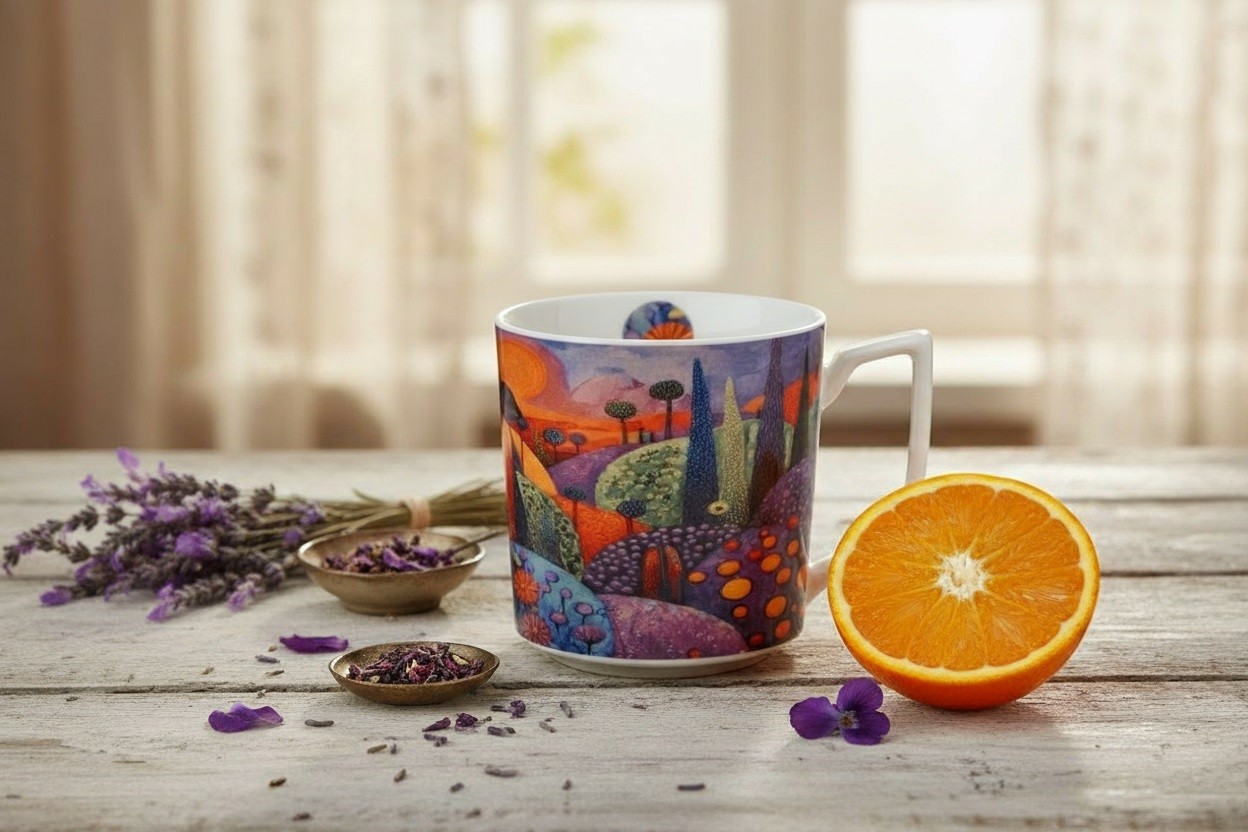 Duży kubek porcelanowy 750 ml Modern Bubbly Hills