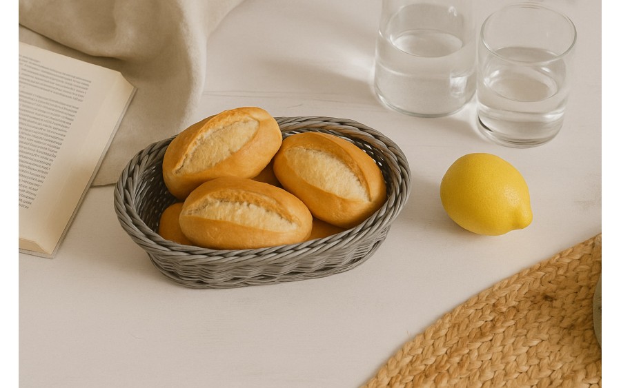 Koszyk owalny 24x16x7 cm szary 7797