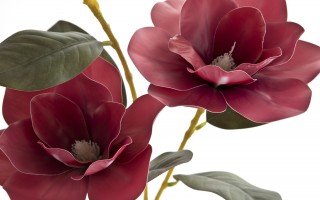 Kwiat sztuczny Magnolia 80 cm bordowy