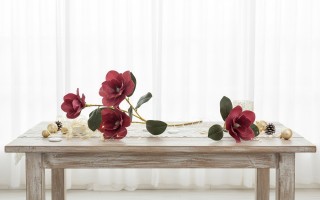 Kwiat sztuczny Magnolia 80 cm bordowy