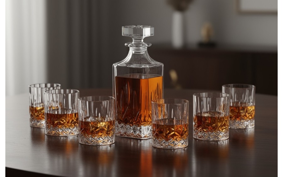 Zestaw do whisky karafka + 6 szklanek Opera