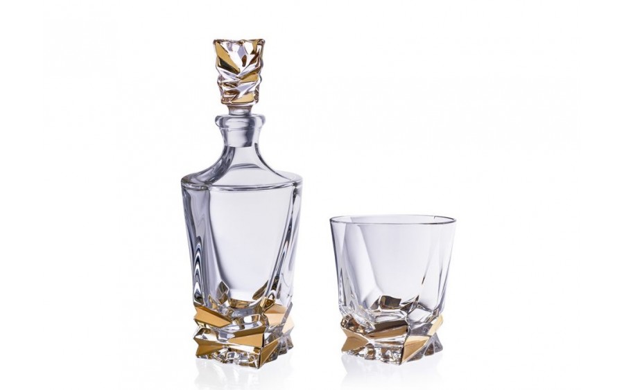 Zestaw do whisky karafka + 6 szklanek BOHEMIA PORTO STEP