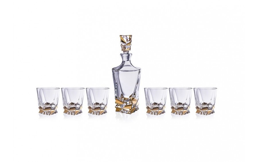 Zestaw do whisky karafka + 6 szklanek BOHEMIA PORTO STEP